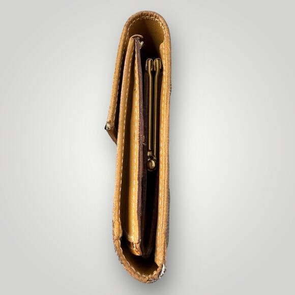 Vintage Fendi Pequin Stripe Canvas & Leather Wallet - Picture 5 of 16